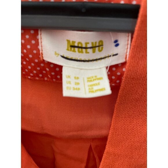 Anthropologie Maeve Orange Starfish Linen Tunic Mini Dress US 2 EU 34 Petite - Picture 6 of 6